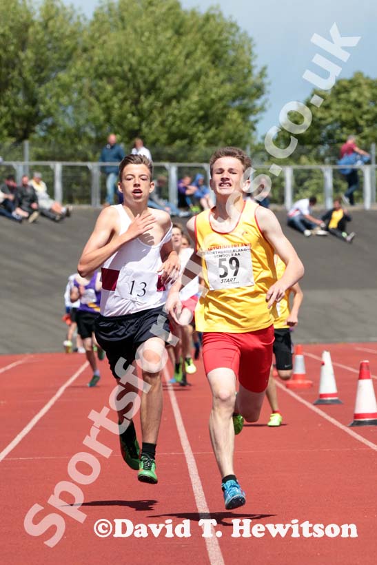 800 metres at the Annual Inter-Counties Schools, Cleveland v Cumbria v Durham v Northumberland at Claireville Stadium, Middlesbrough